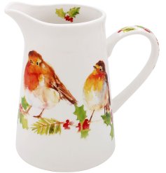 Add a festive cheer to your tableware with this cute robin jug