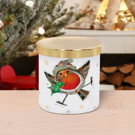 Bug Art Christmas Robin Candle