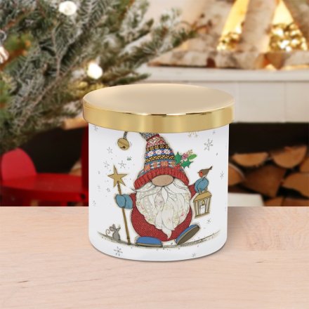 Bug Art Xmas Gonk Candle with Gold Lid