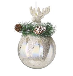 Add a touch of elegance and magic to your Christmas tree this year with this reindeer bauble