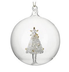 Glass Christmas Tree In Bauble Deco 8cm