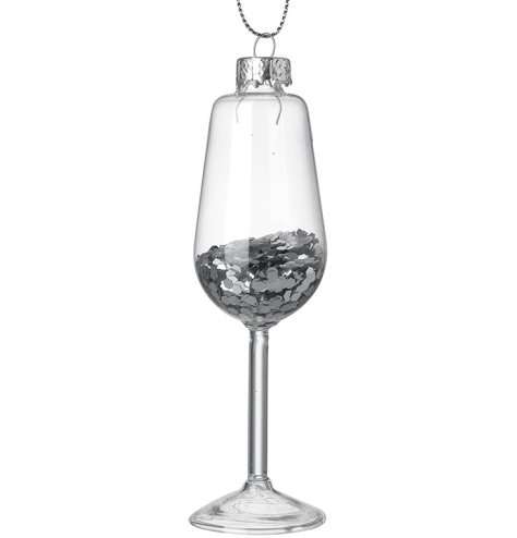 Christmas Champagne Glass Hanging Deco,12cm