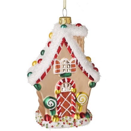 Hanging Candy House Bauble, 12.5cm