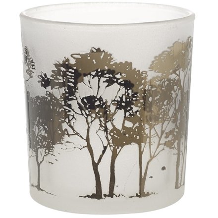 Frosted Glass Trees T-light Holder