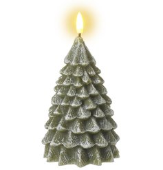 Spread holiday cheer with our adorable Christmas candle in festive green tree design 