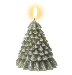 With snow dusted branches, this small LED candle in an authentic tree design is great for adding a festive yet subtle to