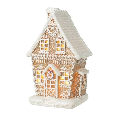 Decorated Light UP Gingerbread House, 21cm