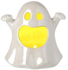 Light Up Ceramic Ghost, 10.5cm