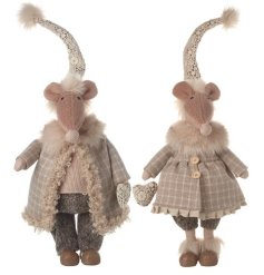 Mouse Couple In Fawn Check Coats Mix