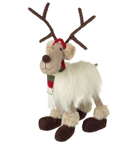 Adorable standing Reindeer, ideal for winter and holiday-themed arrangements and decor.