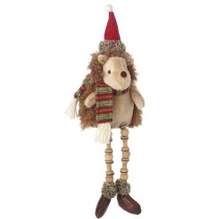 This wrapped up winter hedgehog with dangly legs is perfect for sitting on the shelf during the festive season.