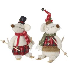 Add a charming touch to your winter decor with our Multi Skiing Mice Mix. Perfect for ski lovers!