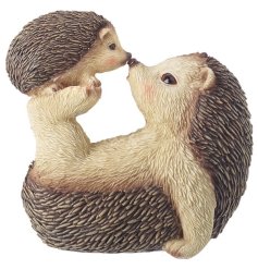 Hedgehog Mother & Baby Ornament, 17.5cm
