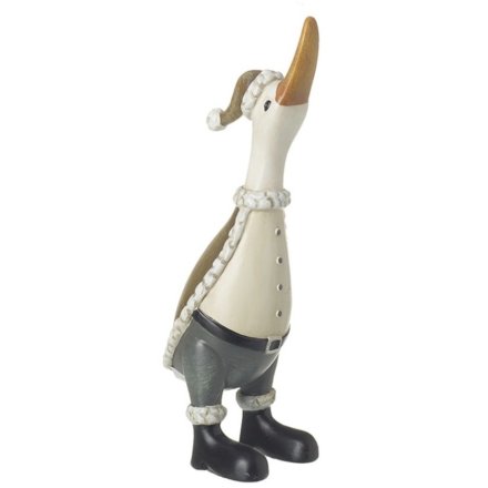 Standing Duck in Winter Hat & Scarf, 22cm