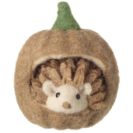 Pumpkin House Hedgehog, 12cm