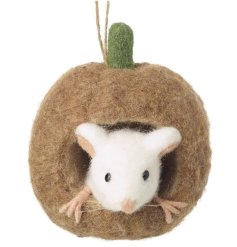 An adorable seasonal decoration with hanger. A beautifully crafted felt product. 