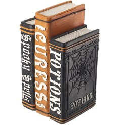 Potions, curses and spooky spells. Dress your shelves this season with this collection of artificial haunted books.