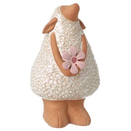 Standing Sheep With Flower, 16.2cm