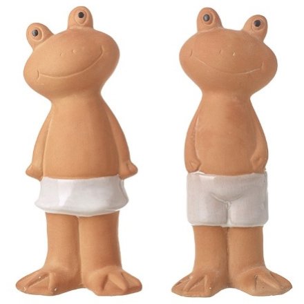 Small Standing Frogs In Shorts, 2A 19.8cm