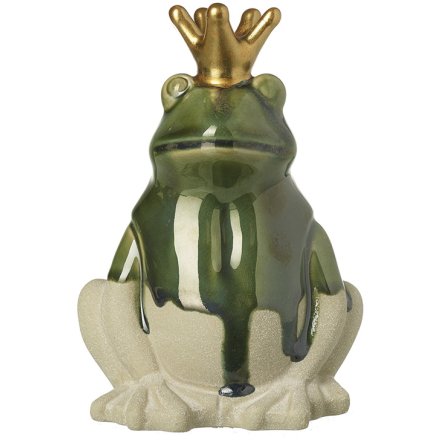 GlazedTwo Tone Green Frog, 18cm