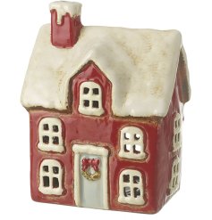 Get ready for the holidays with this charming red house ornament. Bring a warm and cosy feel to your home decor.