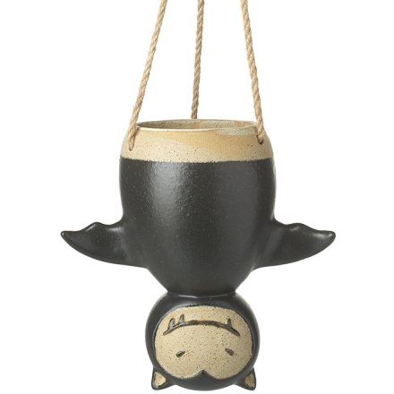 Ceramic Bat Hanging Pot, 18cm