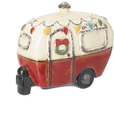 Caravan Christmas Cookie Jar