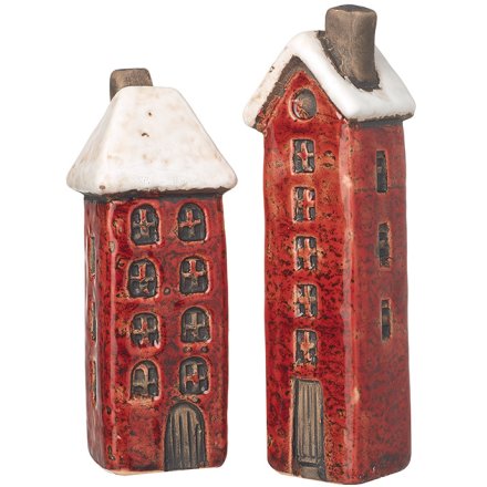 2/A Tall Red House Deco, 10.1cm