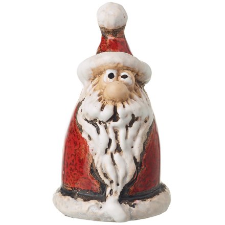 Ceramic Santa Ornament, 8cm 