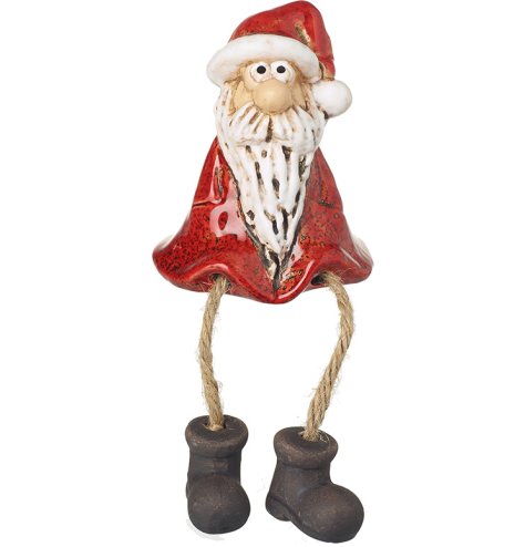 Dangle Legs Ceramic Santa 