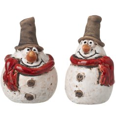 Rustic Ceramic Snowman Mix
