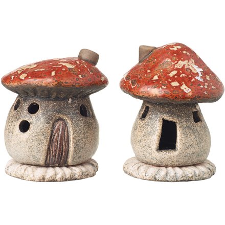 2/A Mushroom Toadstool Ceramic House 