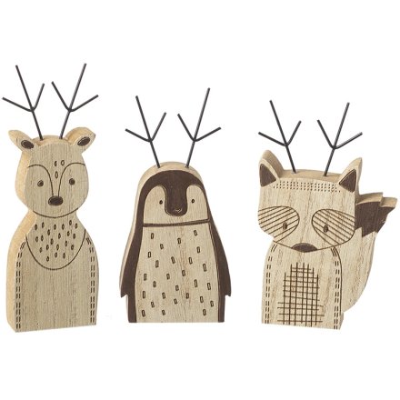 Set of 3 Wooden Animals 