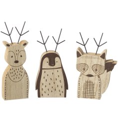 Wooden Animal Ornaments Mix