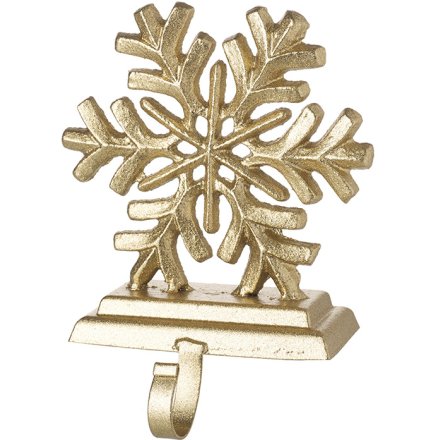 Gold Snowflake Stocking Hanger, 15.3cm