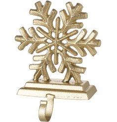Golden Snowflake Stocking Hook, 15.3cm