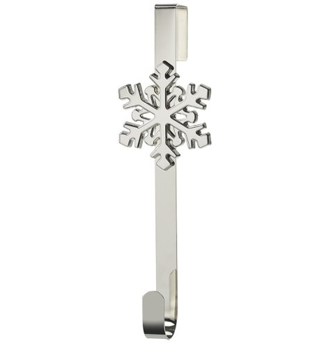 Silver Snowflake Wreath Hook, 37cm
