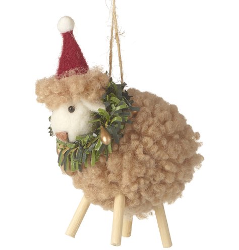 10cm Festive Sheep Hanger