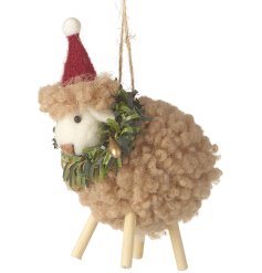 Festive Brown Sheep Hanger