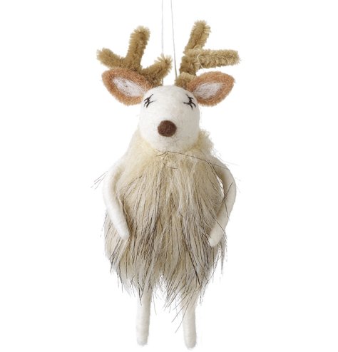 Festive season essential: Cute felt mouse ornament, perfect for hanging and adding charm to your decor