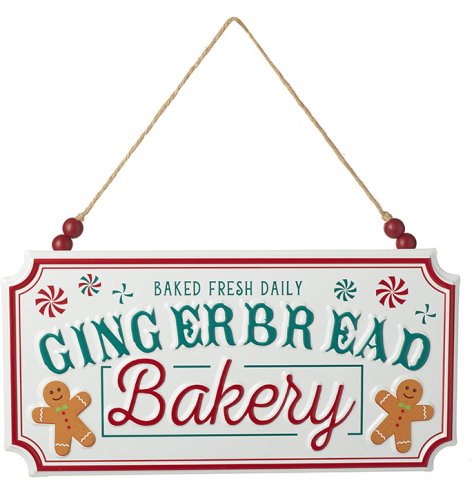 30cm Gingerbread Bakery Metal Sign