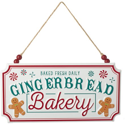 Gingerbread Bakery Metal Sign, 30cm