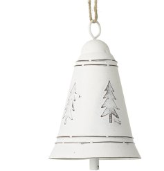 Small Hanging White Bell Deco, 11.5cm