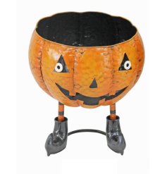 This large pumpkin bowl with legs and feet is a must have seasonal accessory.