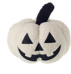 Add texture and style to the home this season with this charming black and white pumpkin 