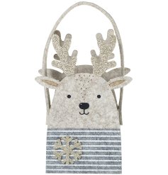 Christmas Felt Reindeer bag, 17cm
