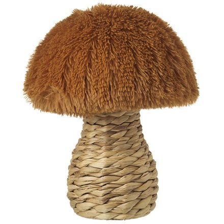Amber Rattan Stem Mushroom, 39cm