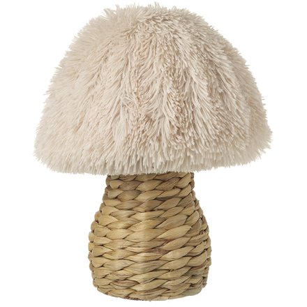 Cream Rattan Stem Mushroom, 39cm