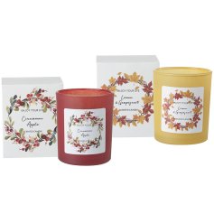Add warming autumnal scents to the home with these stylish and beautifully packaged gift candles. 