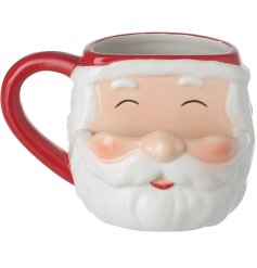 Enjoy an indulgent festive drink in this charming Santa mug. 